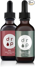 Drop Supplements Vitamin B12 Drops and Vitamin D3+K2 Drops Bundle