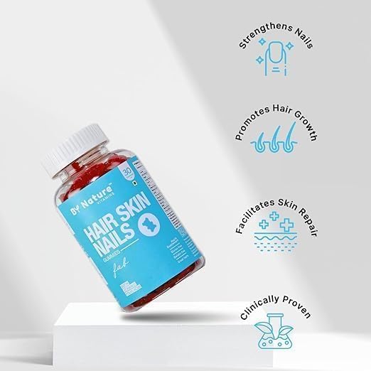 Hair Skin &amp Nails Vitamin Gummies - with Biotin Folic Acid Vitamin A C E B6 B7 B9 &amp B12 for Hair Growth Glowing Skin &amp Strong Nails (30-Day Pack)