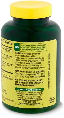 Spring Valley Turmeric Curcumin 1500mg- with Black Pepper Vegetarian Capsules 90ct +DRI Store Sticker.