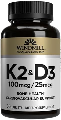 Windmill Natural Vitamins Vitamin K (K-2 Menaquinone-7 100mcg) 60 Tablets (Pack of 3)