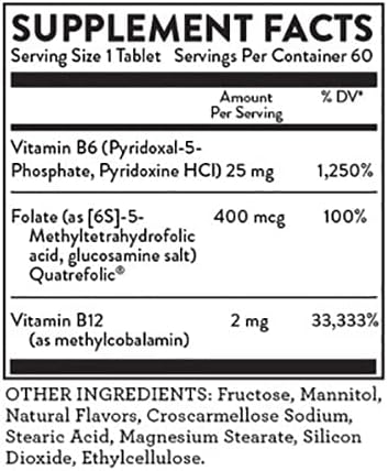 Hallelujah Diet B12 B6 &amp Folate Dietary Supplements � Cherry Flavored Sublingual Vitamins (60 Tablets)