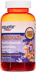 Equate Children's Multivitamin Dietary Supplement Gummies Natural Fruit Flavor 180 Count + Sticker.