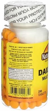Nature's Blend Daily Vite Multivitamin 250 Tablets Per Bottle (Pack of 3)