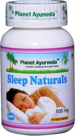Sleep Naturals - 2 Bottles (Each 60 Capsules 500mg) - Ayurvedic Remedy by Planet Ayurveda (in USA)