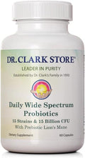 Dr Clark Store Daily Probiotics Deliver 15 Billion CFU 60 Capsules 30 Day Supply to Quickly Support Your Digestive System Balance Maximize Nutrient Absorption and Optimize Daily Gut Comfort