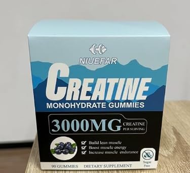 Creatine Monohydrate Gummies for Muscle Support – 90 Chewable Fruit Flavored Softgels Sugar-Free Post-Workout Recovery Vegan-Friendly &amp Gluten-Free Supplement