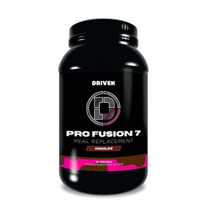 Driven Nutrition ProFusion7 Meal Replacement – 24g Protein from 7 Sources – MCT Oil &amp Fiber – Gourmet Flavors – Muscle Support &amp Digestive Enzymes