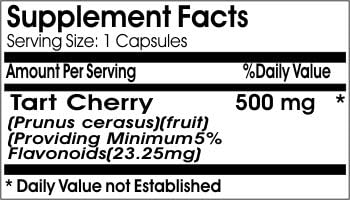 Tart Cherry 500mg // 90 Capsules // Pure // by PureControl Supplements