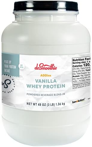 Dr. Smoothie ADDINS Vanilla WHEY Protein 3 Lb. Jar