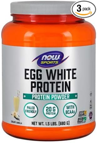 Now Foods Eggwhite Protein Vanilla Creme - 1.5 lbs. 3 Pack