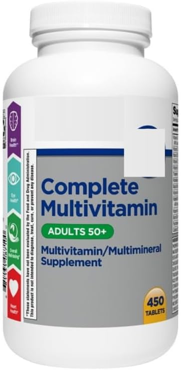 SEDLAV Complete Multivitamin/Multimineral Supplement Tablets Adults 50+ 450 Count Compare to Silver Adults 50+ Sticker
