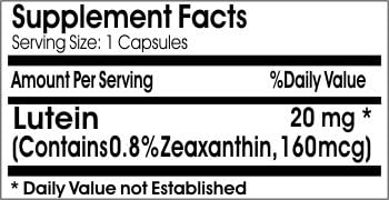 Lutein 20mg ~ 90 Capsules - No Additives ~ Naturetition Supplements