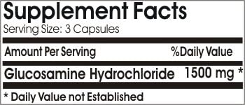 Glucosamine Hydrochloride 1500mg // 100 Capsules // Pure // by PureControl Supplements