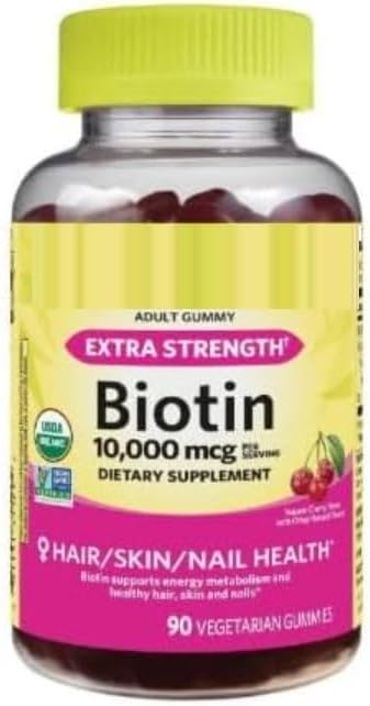 SEDLAV Biotin 10000 mcg Gummies – Non-GMO Cherry Flavor 90 Count – Hair Skin &amp Nail Support Supplement