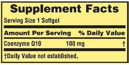 Spring Valley Co Q-10 100mg Heart Health Supplement 120 Softgels