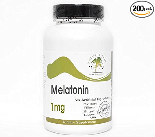 Melatonin 1mg ~ 200 Capsules - No Additives ~ Naturetition Supplements