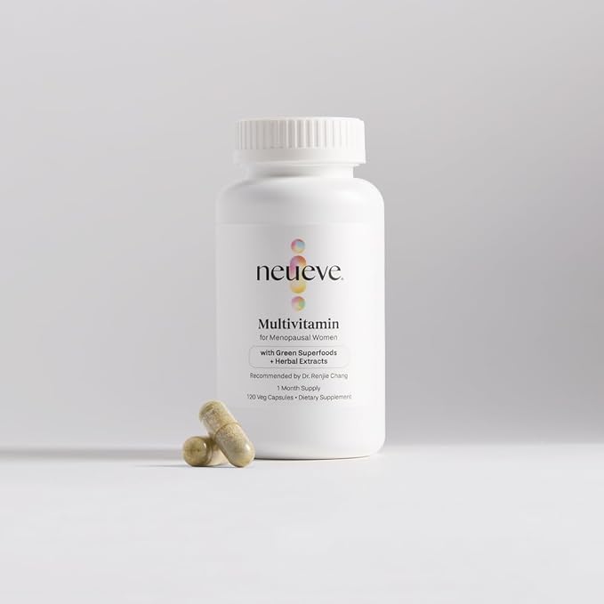 NeuEve Multivitamin for Menopausal Women Immune Support Supplement with Iron Vitamin D 30 Day Supply 120 Veg Capsules.