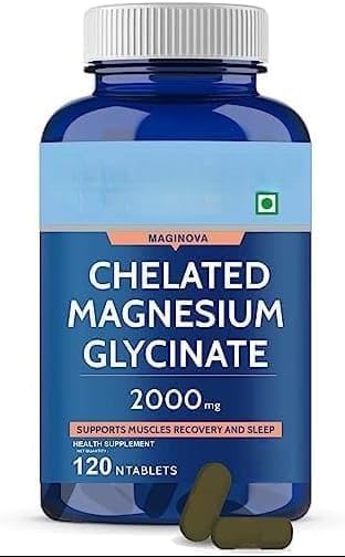 Generic Magnesium Glycinate 2000mg Per Serving Supplement - 120 Veg Tablets