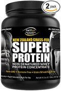 Fortifeye Super New Zealand Grass Fed Whey Protein Vanilla Flavor 40 Servings 2 Pack - Non-Denatured Organic Grass Fed Whey Protein Powder for Workout Sports Nutrition &amp Improve Immune System