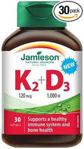 Jamieson Vitamin K2 + D3 120mcg/1000IU 30 softgels