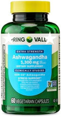 Extra Strength Ashwagandha Dietary Supplement 1300 mg Stress Relief and Mood Enhancer 60 Vegetarian Capsules