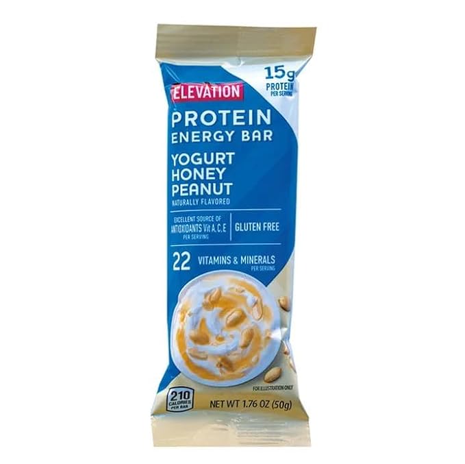 4-PACK Gluten Free Healthy Nutricious Protein Energy Bars Yogurt Honey Peanut 10.58oz 300g x 4 Boxes (24 Bars in Total) 22 Vitamins and Minerals - High Protein - Energy Bar - Convenient on the go pa