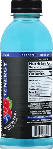 Protein2o 15g Whey Protein Isolate Hydration Drink Plus Energy &amp Focus350mg Electrolytes125mg CaffeineSugar FreeBlue Raspberry16.9 oz Bottle(Pack of 24)