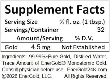 EnerGold® 99.99%-Pure Ultraconcentrated 300-ppm Ruby-Red Colloidal Gold. Deflect Radiation &amp EMFs Repair DNA Regenerate Pineal Gland Rejuvenate All Tissues of The Body Energize Your Aura...