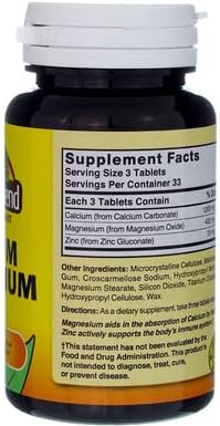 Nature's Blend Calcium Magnesium Zinc 100 Tablets (Pack of 12)