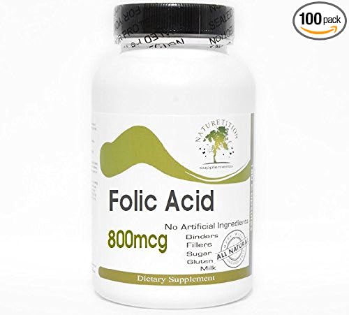 Folic Acid 800mcg ~ 100 Capsules - No Additives ~ Naturetition Supplements
