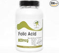 Folic Acid 800mcg ~ 200 Capsules - No Additives ~ Naturetition Supplements
