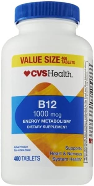 YBW CVS Health Vitamin B12 Tablets 1000mcg 400 CT