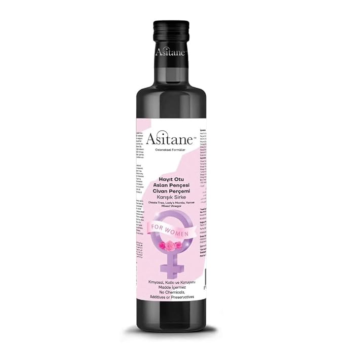 Botanical Infused Specialty Vinegar for Women 500ml (16.9 fl oz) - Traditionally Fermented Herbal Blend with Chaste Tree Lady’s Mantle &amp Yarrow