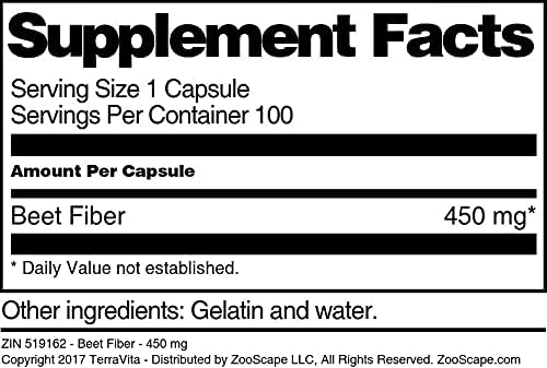 Beet Fiber - 450 mg (100 Capsules ZIN: 519162) - 3 Pack