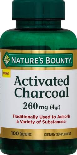 Nature's Bounty Activated Charcoal 260 mg 100 Capsules Dietary Supplement to Support a Healthy Lifestyle (Pack of 3)