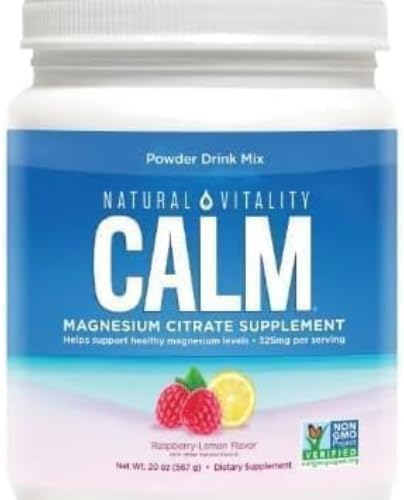 Natural VitaIity Calm Magnesium Citrate Powder Raspberry Lemon Flavor Plus vsl Sticker