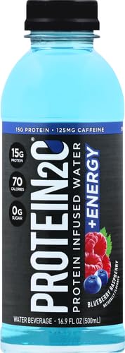 Protein2o 15g Whey Protein Isolate Hydration Drink Plus Energy &amp Focus350mg Electrolytes125mg CaffeineSugar FreeBlue Raspberry16.9 oz Bottle(Pack of 24)