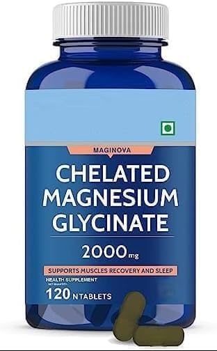 Magnesium Glycinate 2000mg Per Serving Supplement - 120 Veg Tablets