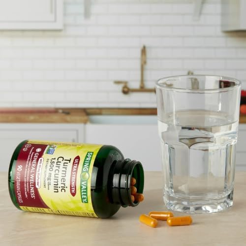 Spring Valley Turmeric Curcumin 1500mg- with Black Pepper Vegetarian Capsules 90ct +DRI Store Sticker.