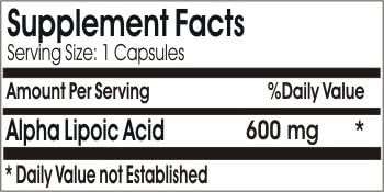 Alpha Lipoic Acid 600mg ~ 180 Capsules - No Additives ~ Naturetition Supplements