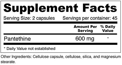 Wellness Resources Pantethine - Active Vitamin B5. Vegan (300mg 90 Capsules)