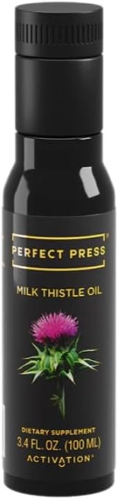 ACTIVATION Products - Perfect Press Milk Thistle Oil Milk Thistle Extract for Natural Detox and Blood Circulation Pure Milk Thistle Liquid for Heart Health Milk Thistle Supplement Non GMO 100 ml