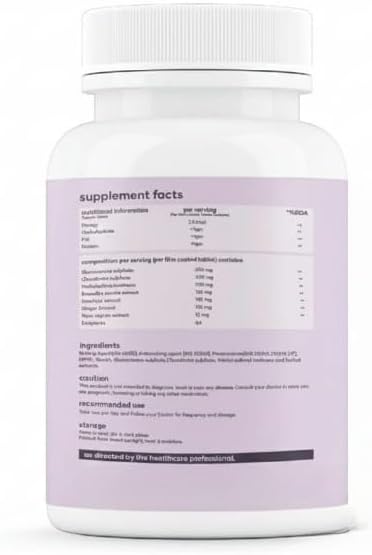 GHC Plant Based Joint Support Tablet - 60 Tablet (Pack of 1) | with Glucosamine Chondriotin MSM Supplements &amp Herbal Extract for Strengthening Joints