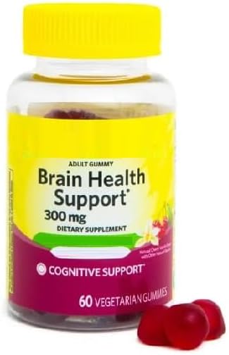SEDLAV Brain Health Cognitive Support Vegetarian Gummies Cognizin Citocoline 300mg 60ct Cherry Vanilla Flavor Sticker Vegetarian Gummy Format Developed for Cognitive Wellness Plans