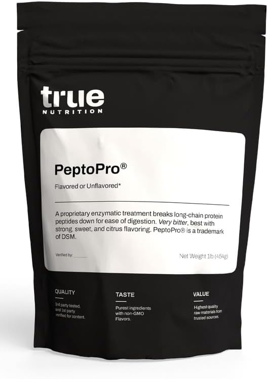 True Nutrition - Hydrolyzed Caseinate Protein Powder – 1 lb Unflavored | Fast-Absorbing Milk Protein Peptides for Muscle Recovery Intra &amp Post Workout Nutrition Easily Digested &amp Mixes Insta