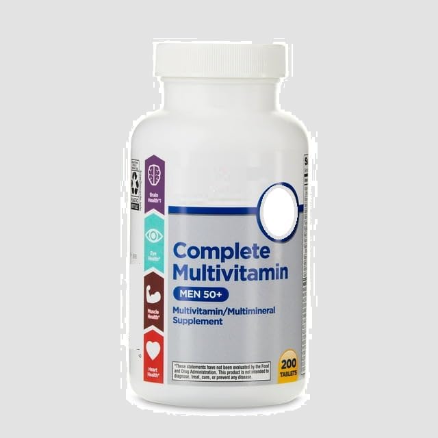 SEDLAV Complete Multivitamin/Multimineral Supplement Tablets Men 50+ 200 Count Compare to Silver Men 50+ Sticker