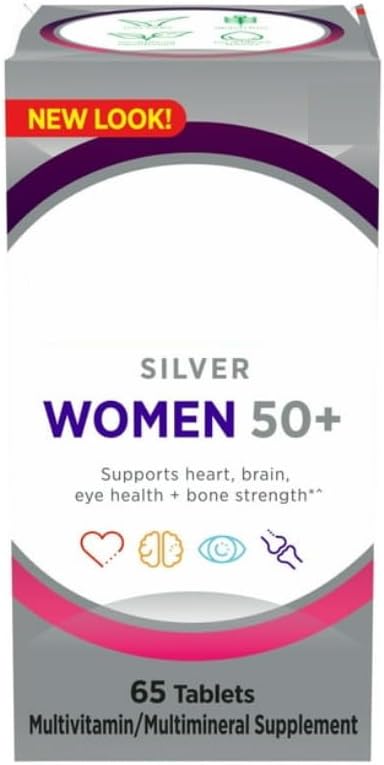 SEDLAV Silver Womens 50 Plus Multivitamin with Vitamin B C D3 &amp E 65 Count Sticker