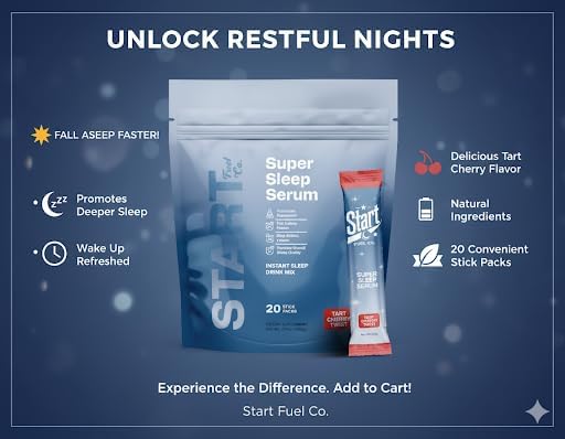 Super Sleep Serum Tart Cherry Twist 20 Stick Packs Natural Sleep Support