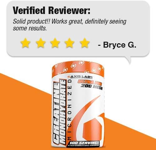 Axis Labs Micronized Creatine Monohydrate - Mineral Supplement - 100 Servings - Enhances Strength - Boosts Muscle Growth - Increases Overall Size