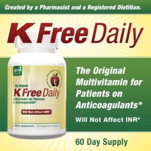 Multivitamin - No Vitamin K - Safe for People on Blood Thinners - 60 Capsules (2 Months Supply)